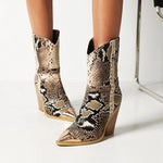 Faux Snakeskin Booties - Vignette | Snakes Store