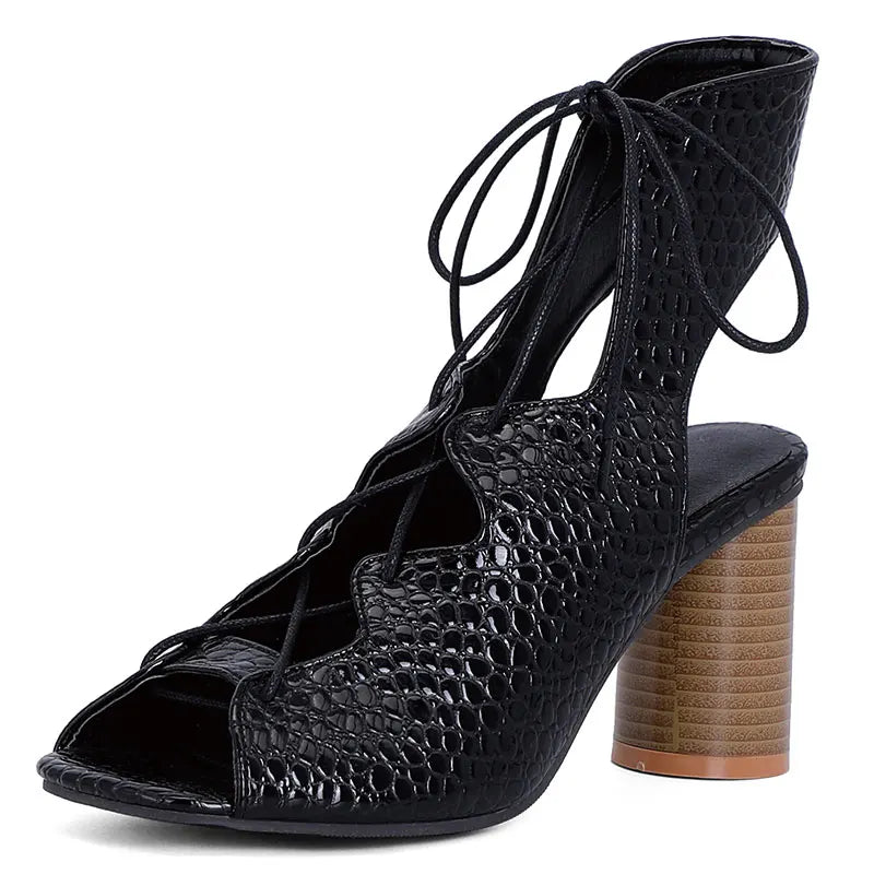 Womens Snakeskin Sandals Black Snakes Store