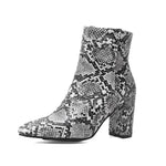 Grey Snakeskin Booties - Vignette | Snakes Store