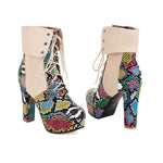 Colorful Snakeskin Booties - Vignette | Snakes Store