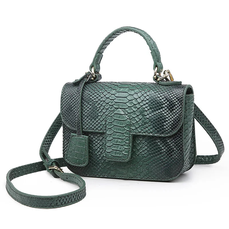 Green Snake Print Bag