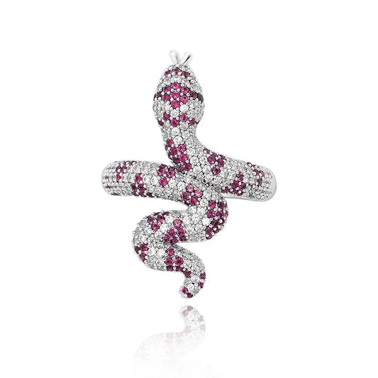 Cute Snake Ring Red Cubic Zirconia Snakes Store