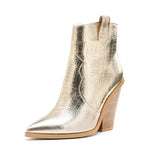 Gold Snakeskin Booties - Vignette | Snakes Store