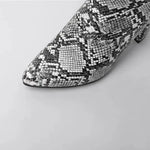 Grey Snakeskin Booties - Vignette | Snakes Store