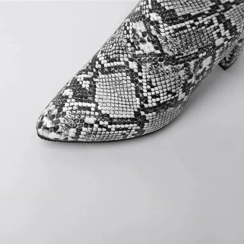 Grey Snakeskin Booties Snakes Store