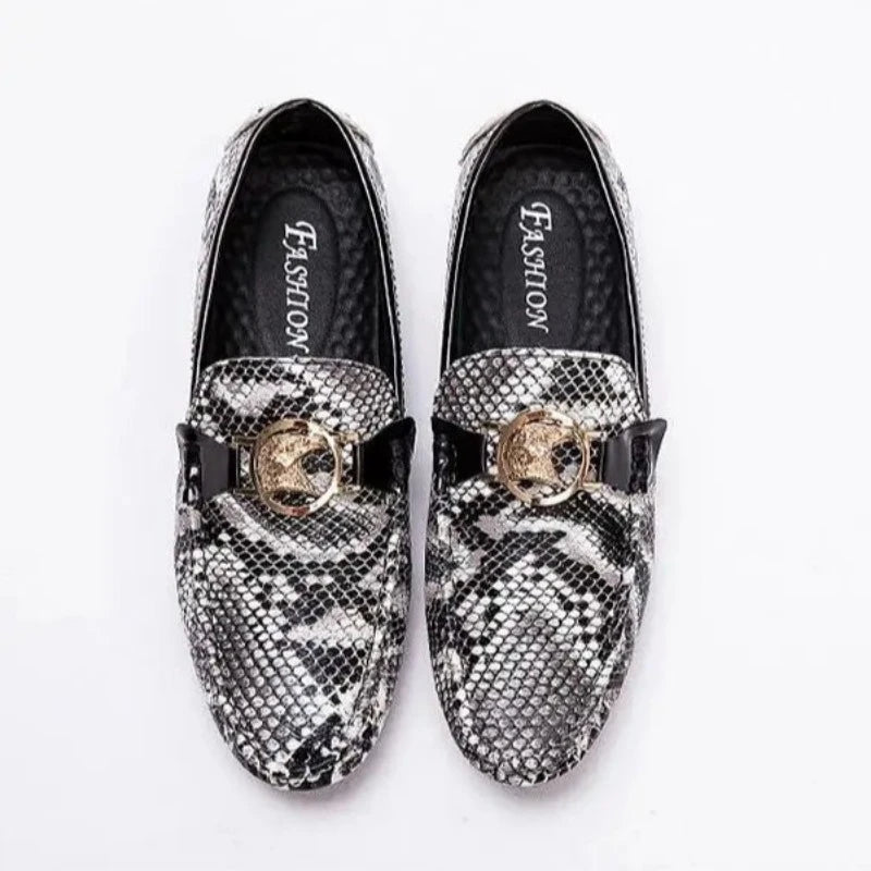 Black and White Snakeskin Moccasins Snakes Store