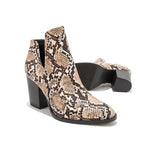 Snakeskin Booties Low Heel - Vignette | Snakes Store