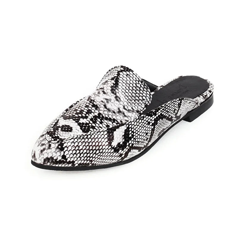 Snake Print Mules White Snakes Store