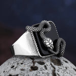 Mens Black Snake Ring - Vignette | Snakes Store