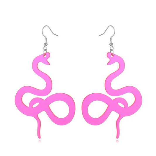 Pink Snake Earrings