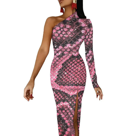 Pink Snake Print Dress Pink China Snakes Store™