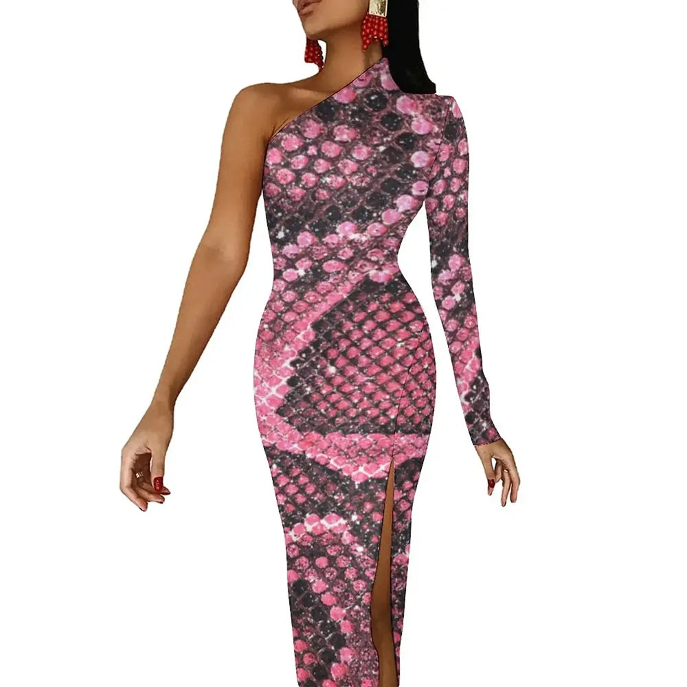 Pink Snake Print Dress