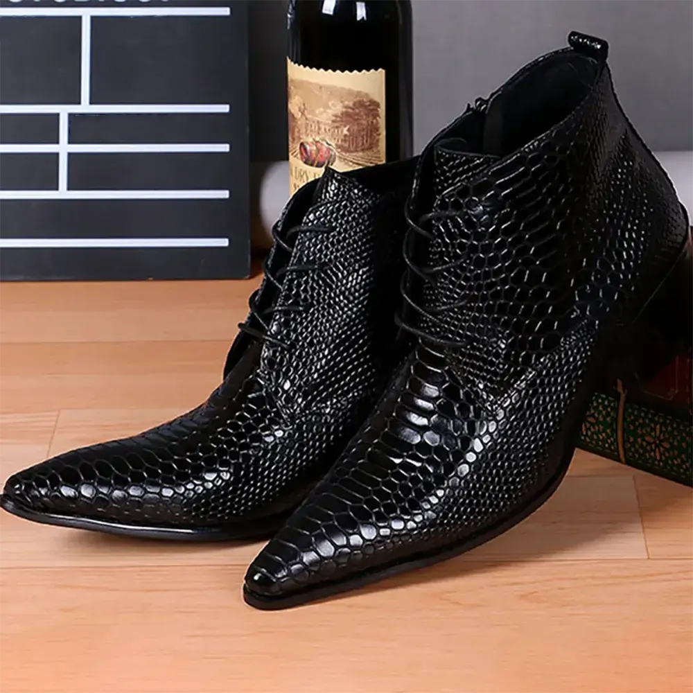 Pointed Toe Snakeskin Boots Snakes Store