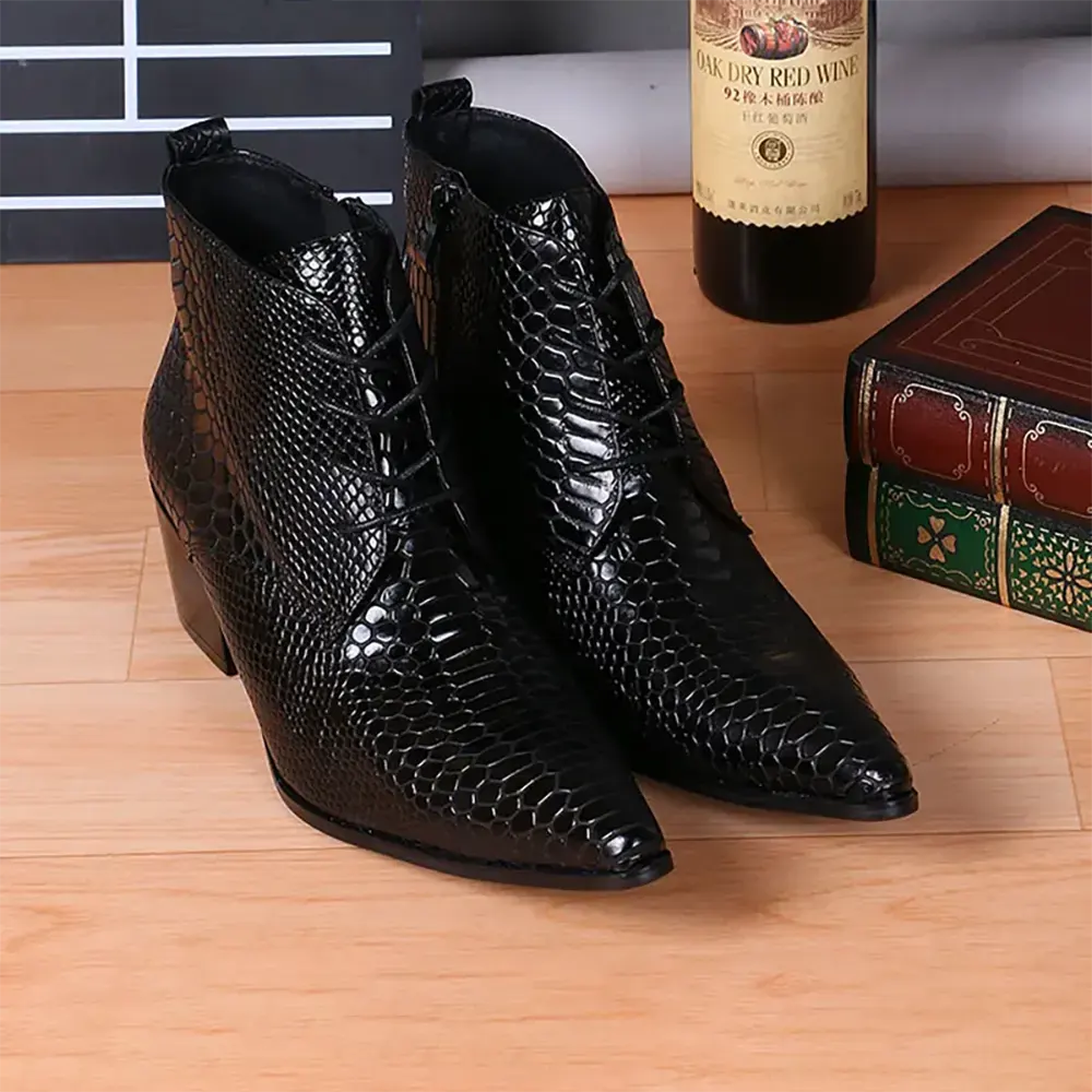 Pointed Toe Snakeskin Boots Snakes Store