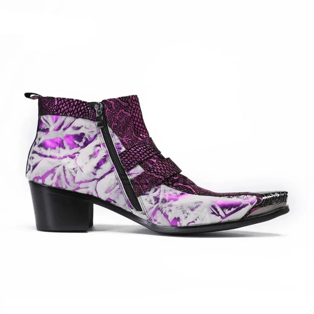 Purple Snakeskin Boots Snakes Store