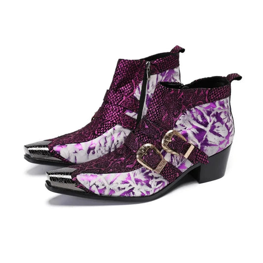 Purple Snakeskin Boots