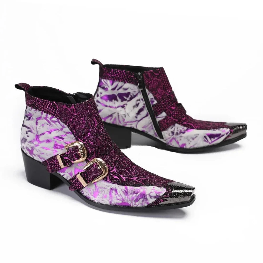 Purple Snakeskin Boots Snakes Store