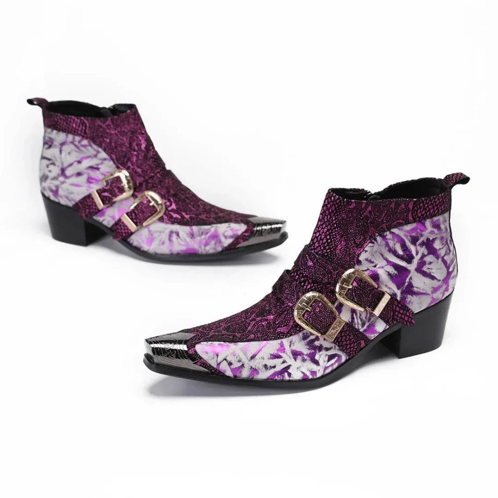 Purple Snakeskin Boots Snakes Store