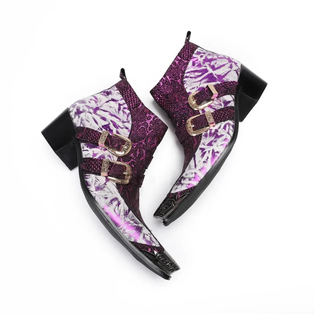 Purple Snakeskin Boots Snakes Store