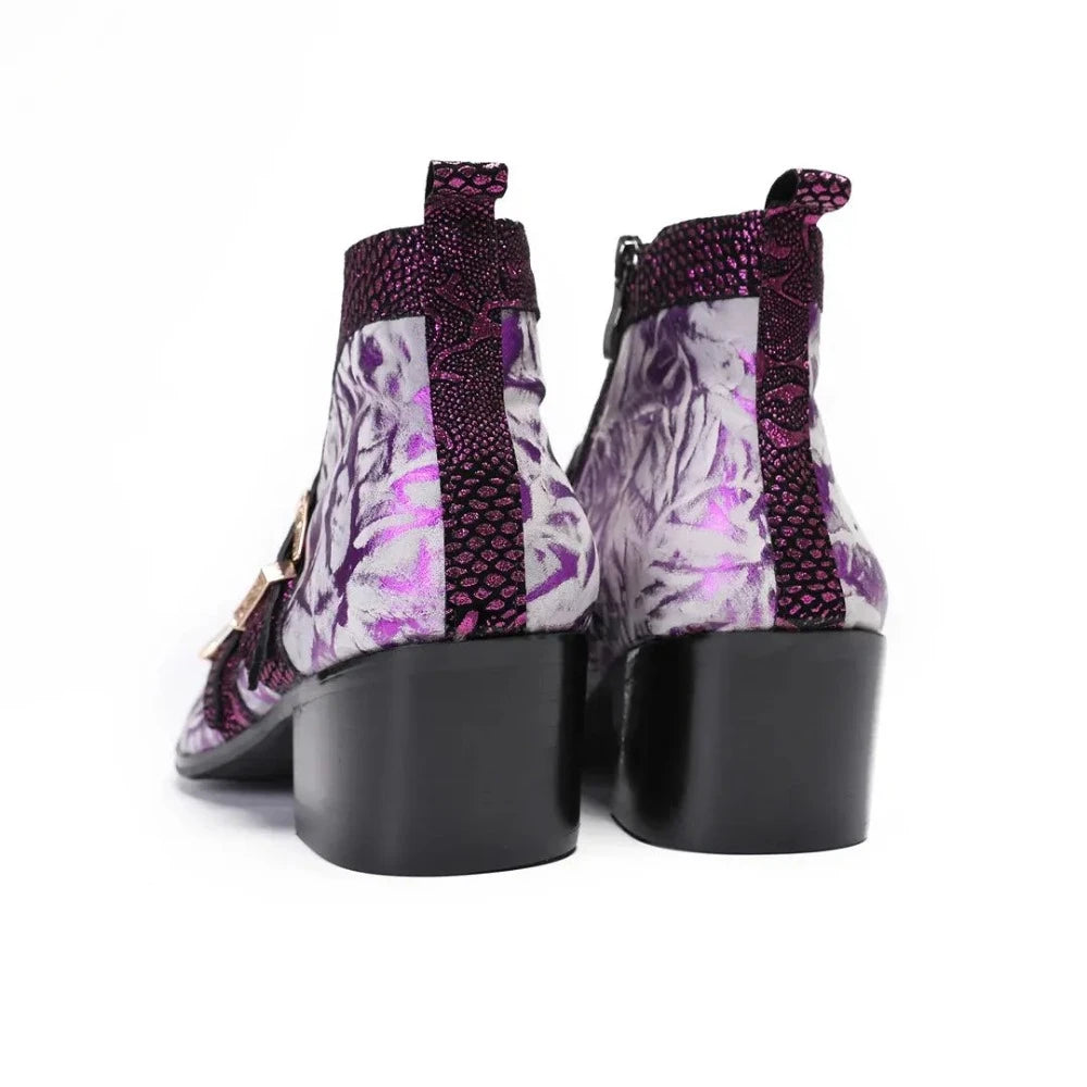 Purple Snakeskin Boots Snakes Store