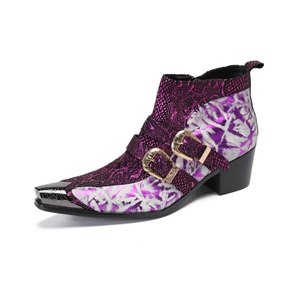 Purple Snakeskin Boots Snakes Store