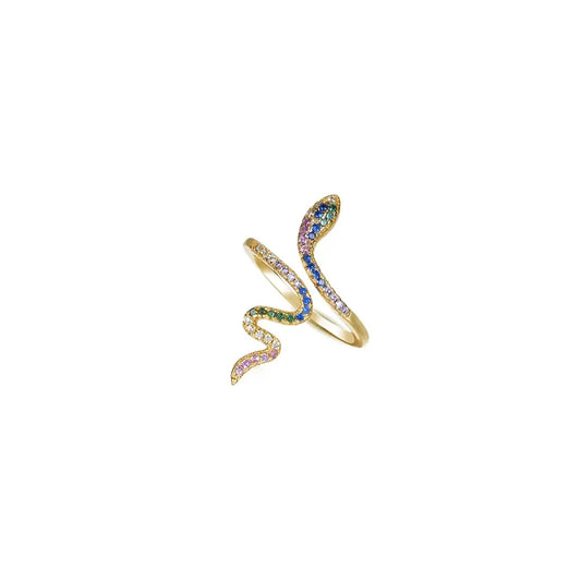 Rainbow Snake Ring Gold Resizable Snakes Store™