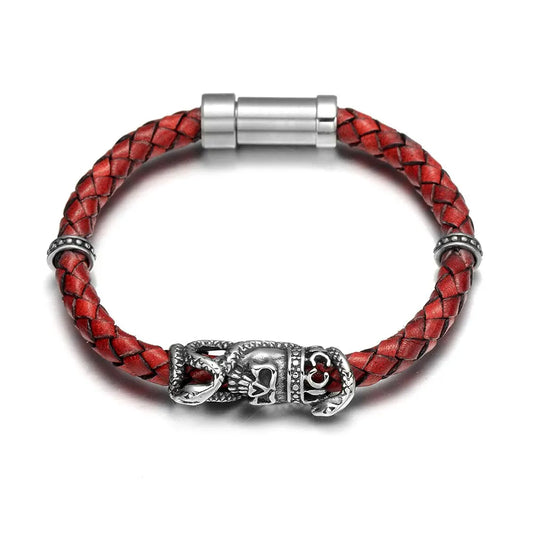 Red Leather Snake Bracelet
