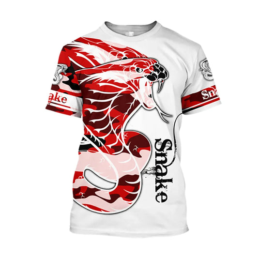 Red Snake Print T-shirt Red Snakes Store™