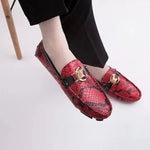 Red Snakeskin Moccasins - Vignette | Snakes Store