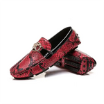 Red Snakeskin Moccasins - Vignette | Snakes Store