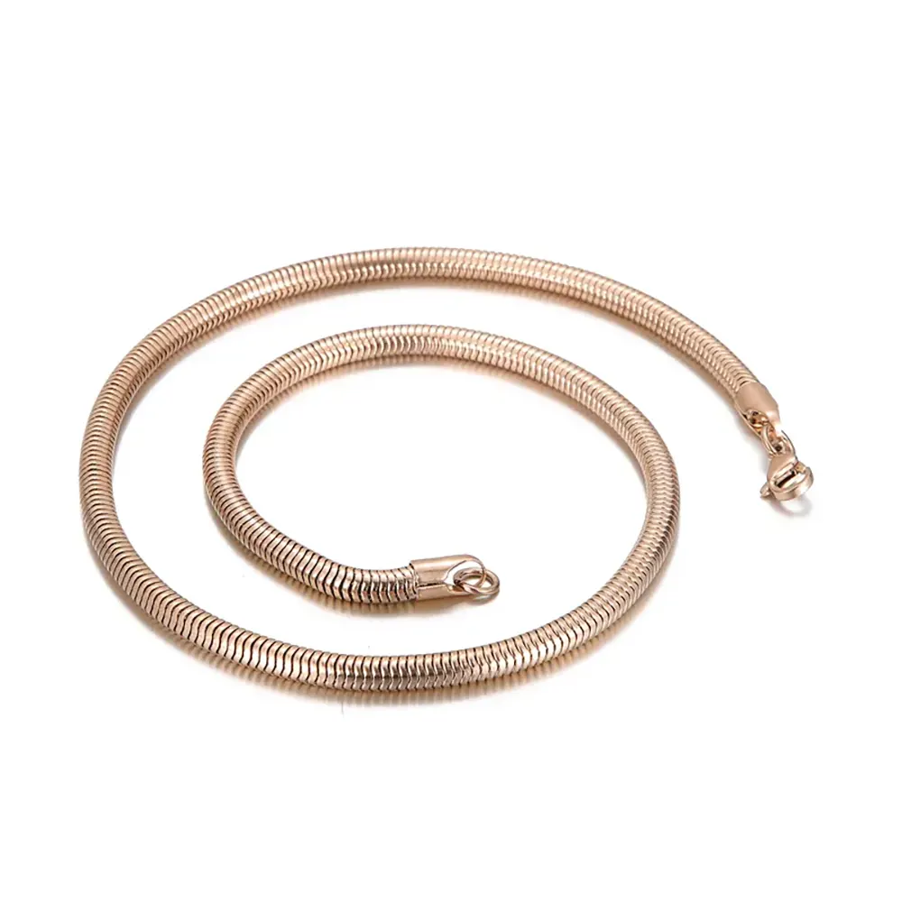 Round Snake Chain Rose Gold 6mm Width Snakes Store™