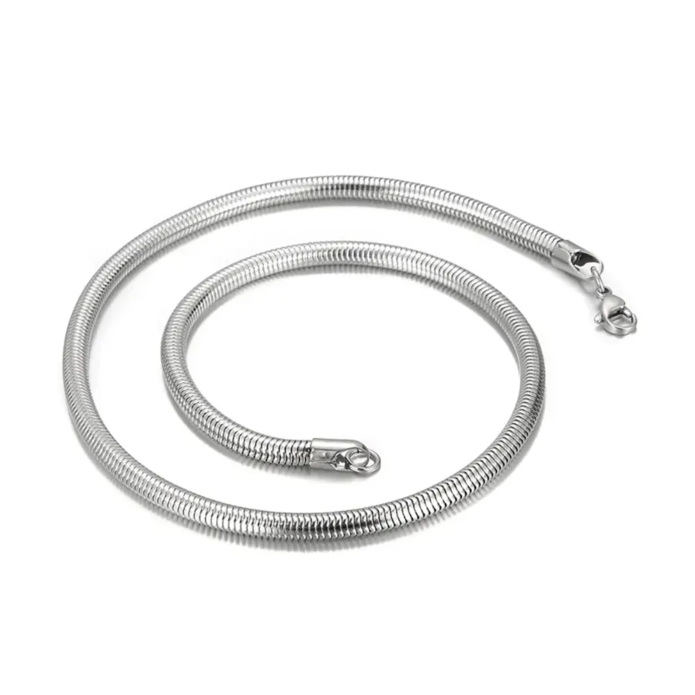 Round Snake Chain Silver 6mm Width Snakes Store™