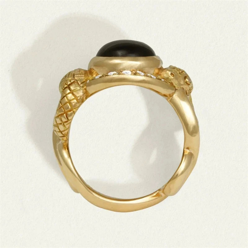 Black and Gold Snake Ring Snakes Store