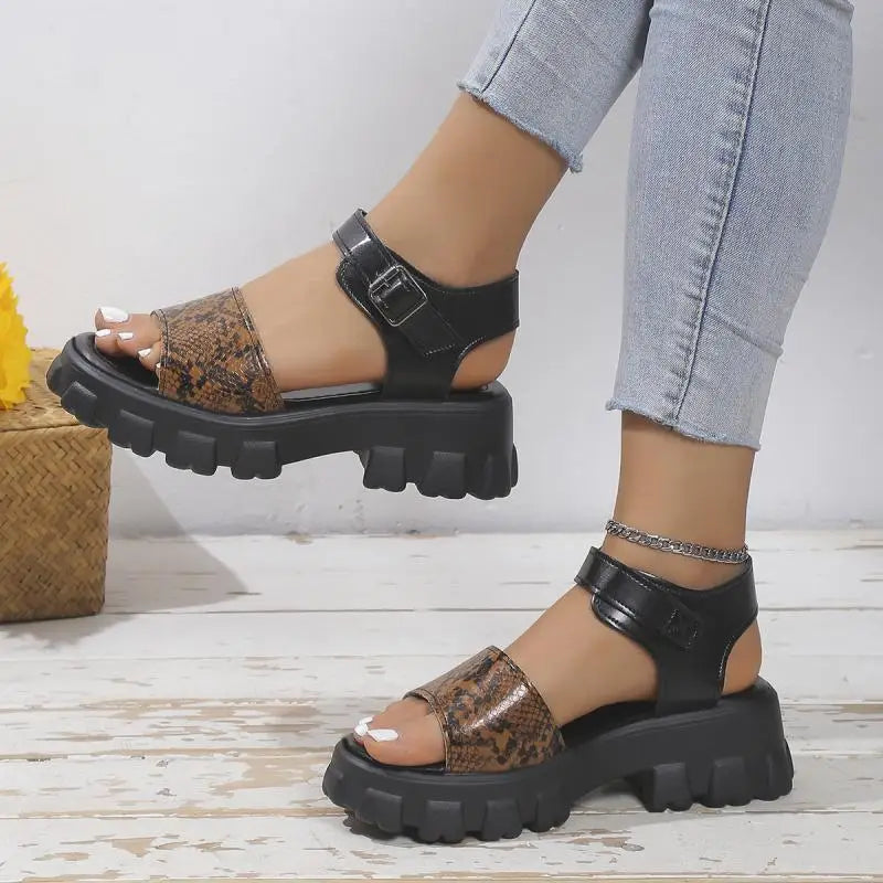 Snake Print Platform Sandals Snakes Store