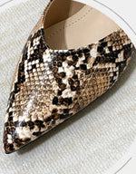 Brown Snakeskin Flat Mules - Vignette | Snakes Store