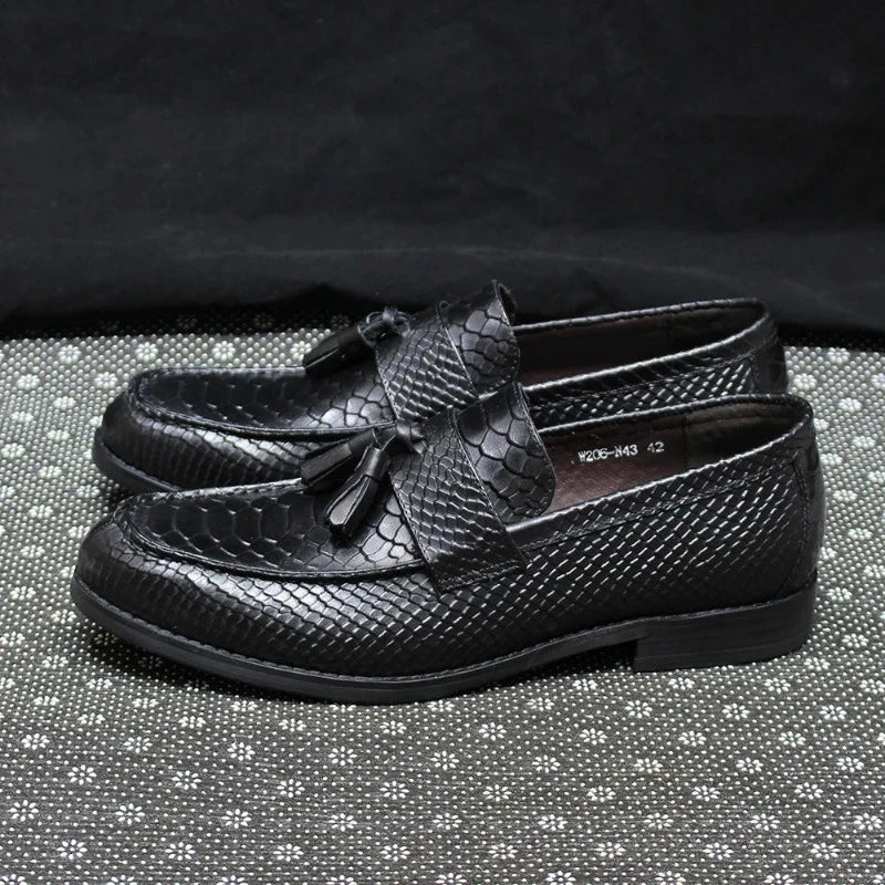 Black Snake Tassel Loafers Snakes Store