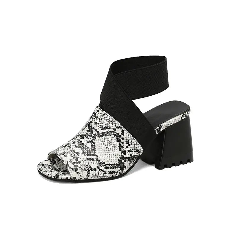 Peep Toe Snakeskin Heels White Snakes Store