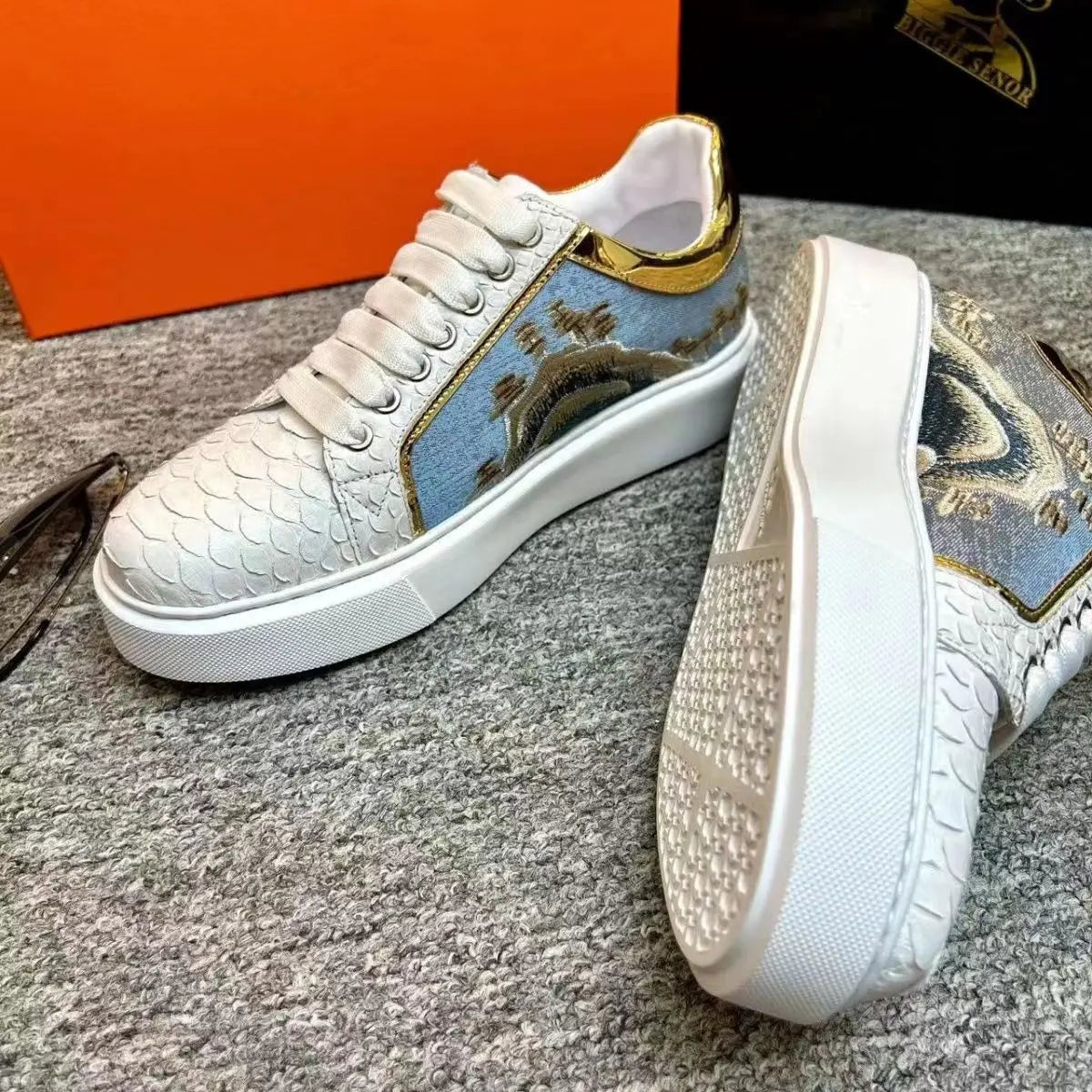 Snake Leather Sneakers Snakes Store