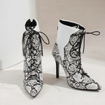 Snakeskin Stiletto Booties - Vignette | Snakes Store