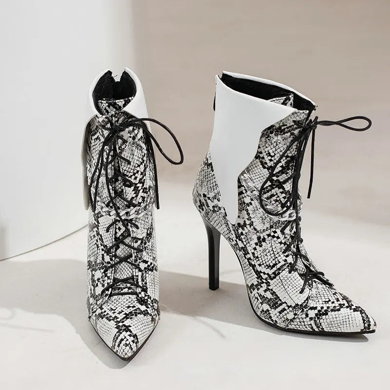 Snakeskin Stiletto Booties Snakes Store