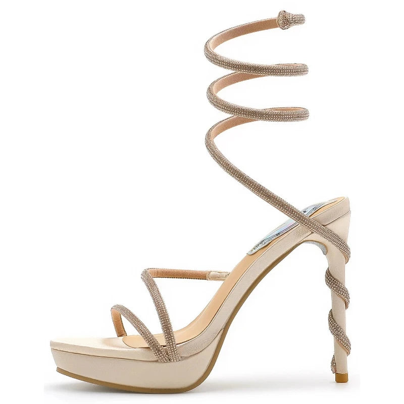 Snakeskin Strappy Sandals Snakes Store