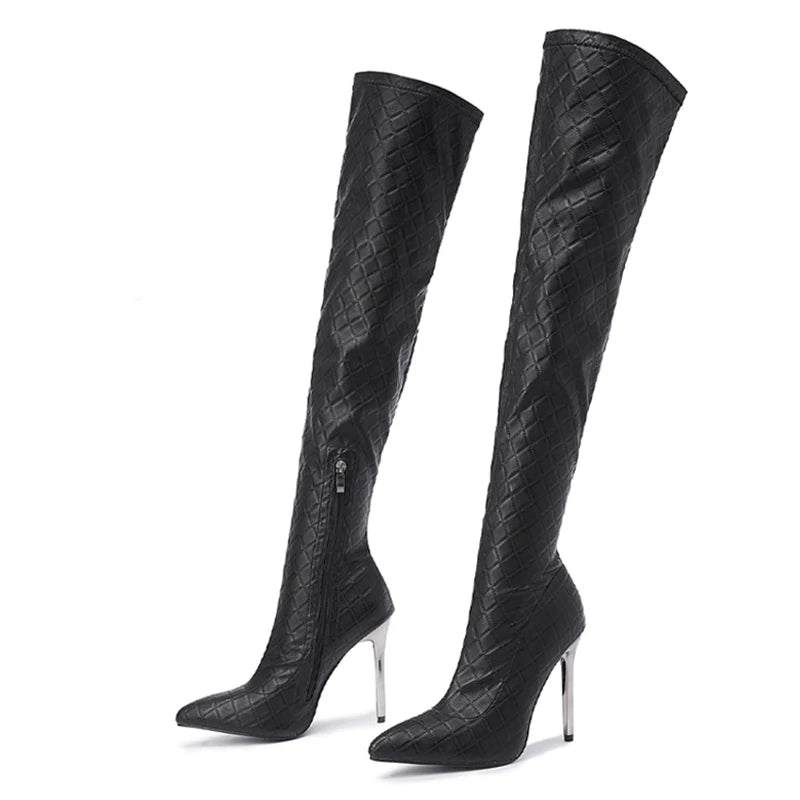 Over The Knee Snakeskin Boots Snakes Store