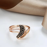 Rose Gold Diamond Snake Ring - Vignette | Snakes Store