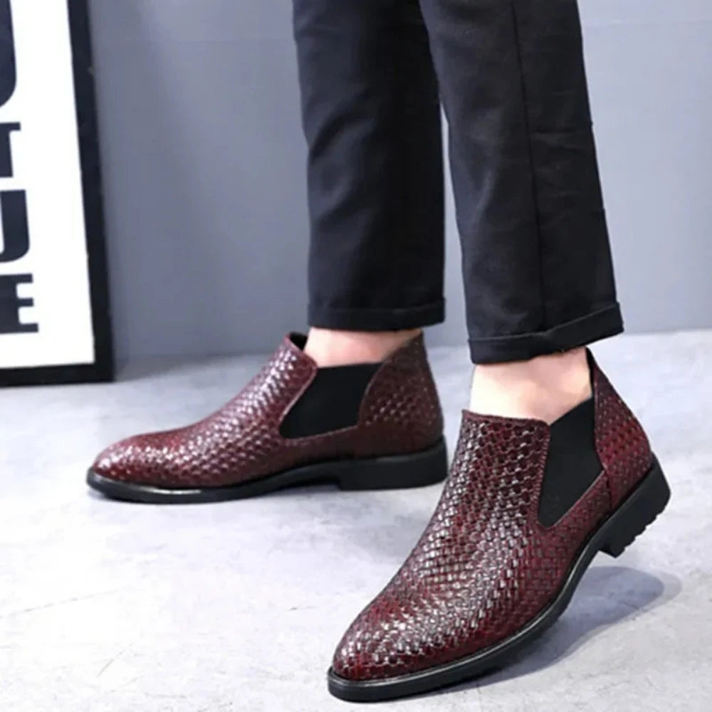 Snake Leather Boots Dark Red Split Leather Snakes Store