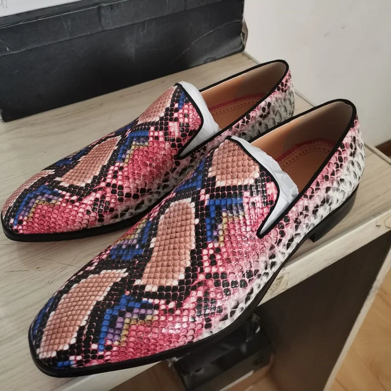 Pink Snakeskin Dress Shoes Pink Split Leather Snakes Store