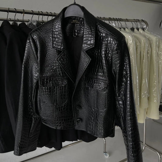 Snake Skin Leather Jacket