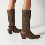 Brown Snakeskin Cowgirl Boots - Vignette | Snakes Store