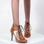 Orange Snakeskin Sandals - Vignette | Snakes Store