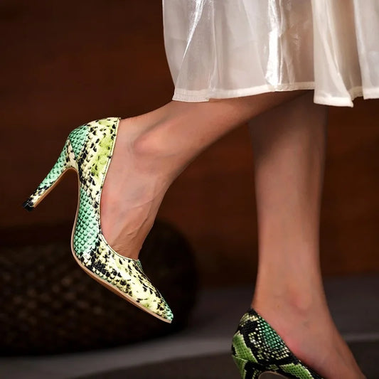 Snake Print Pumps