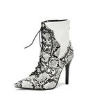 Snakeskin Stiletto Booties - Vignette | Snakes Store